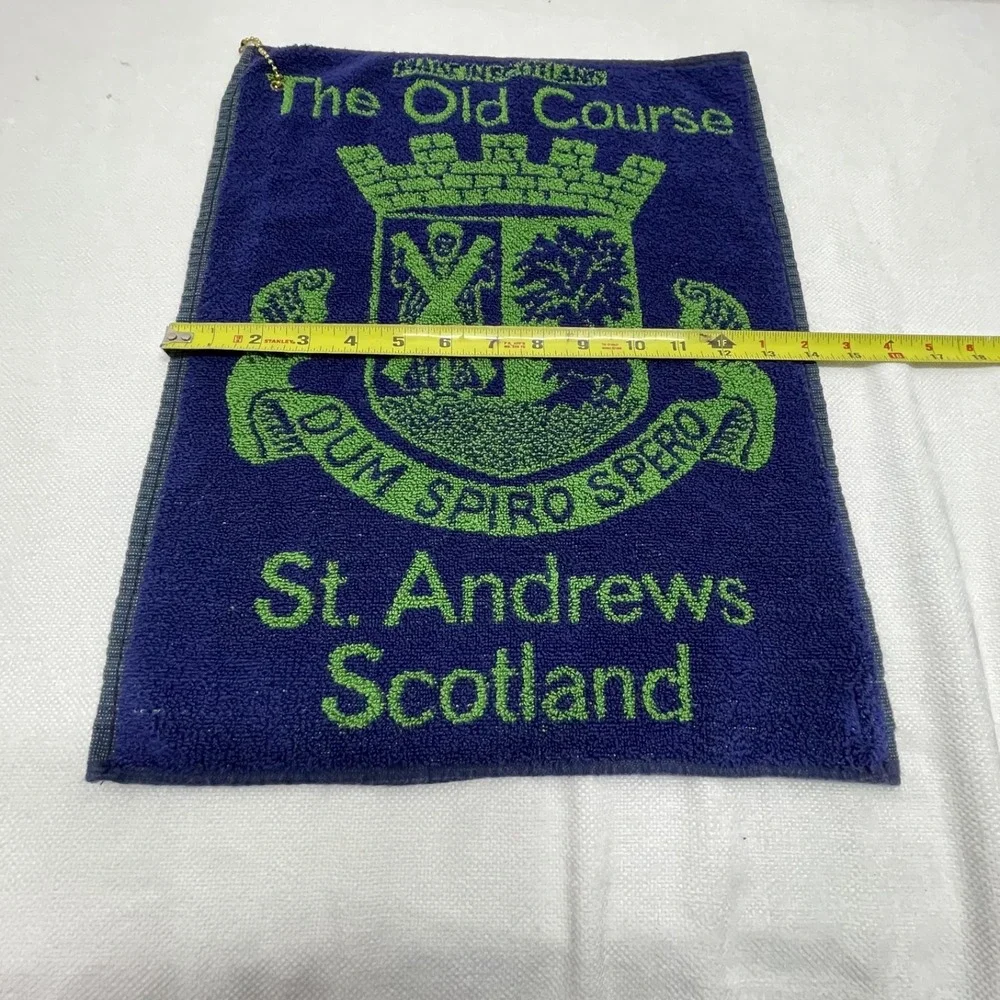 The Old Course St. Andrews Scotland Golf‎ Club Towel Bag Blue Green Vintage